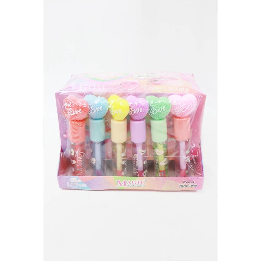 Love Heart Shape Theme Lip Gloss: MIX COLOR / ONE