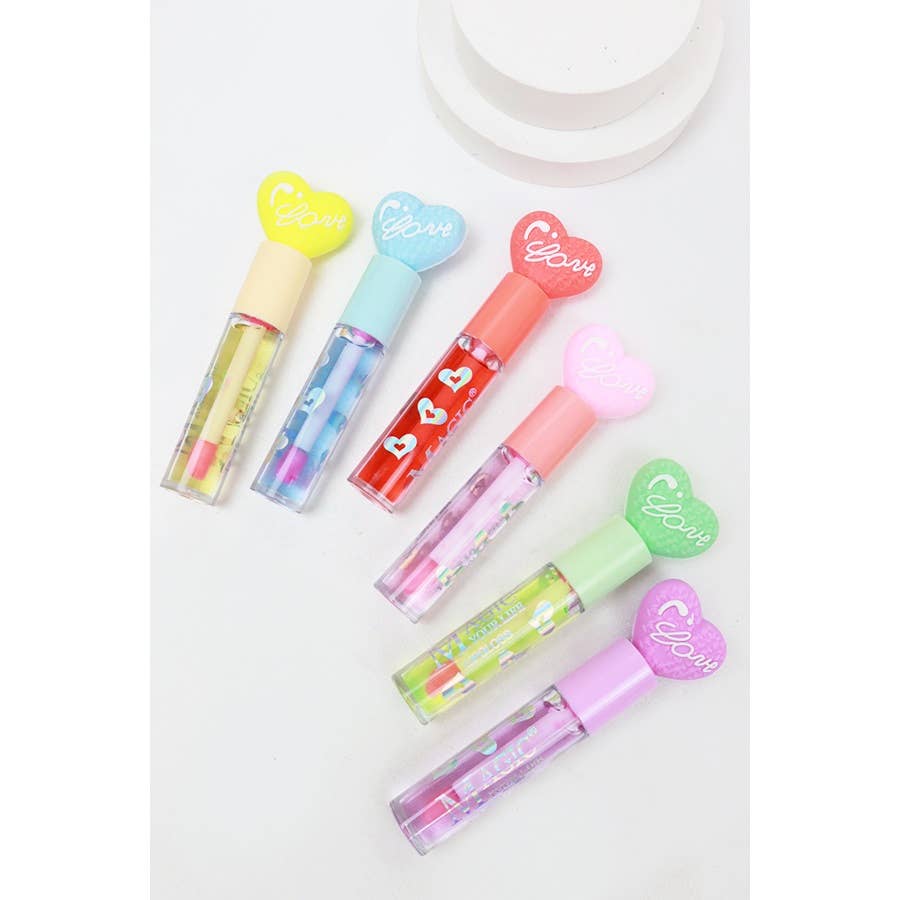 Love Heart Shape Theme Lip Gloss: MIX COLOR / ONE