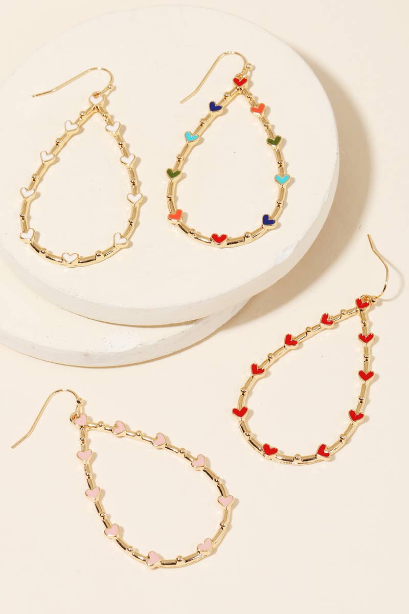 Heart Teardrop Cutout Earrings: MUL