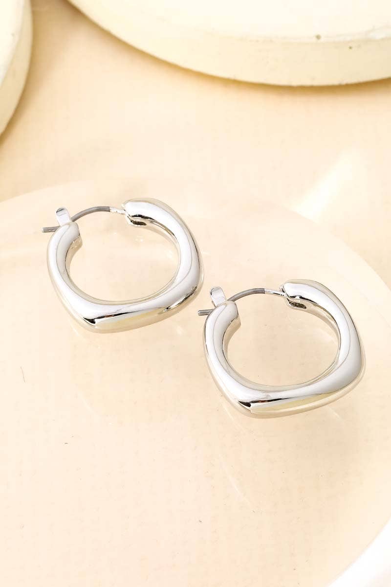 Smooth Edged Huggie Hoop Earrings: G