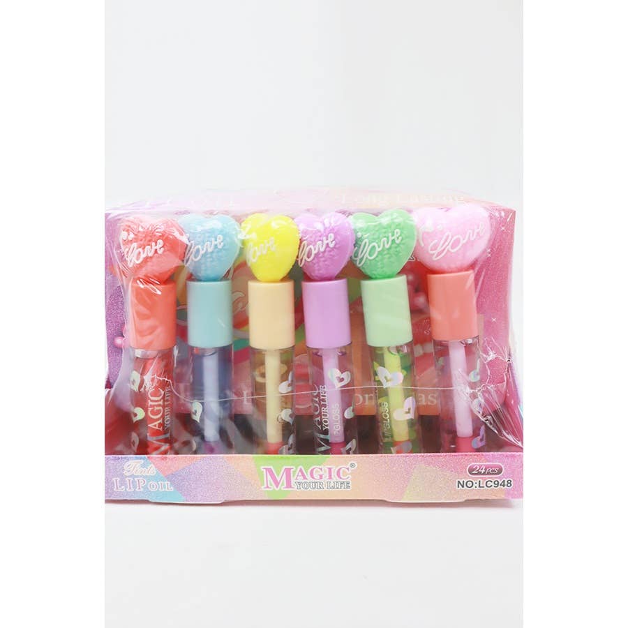 Love Heart Shape Theme Lip Gloss: MIX COLOR / ONE