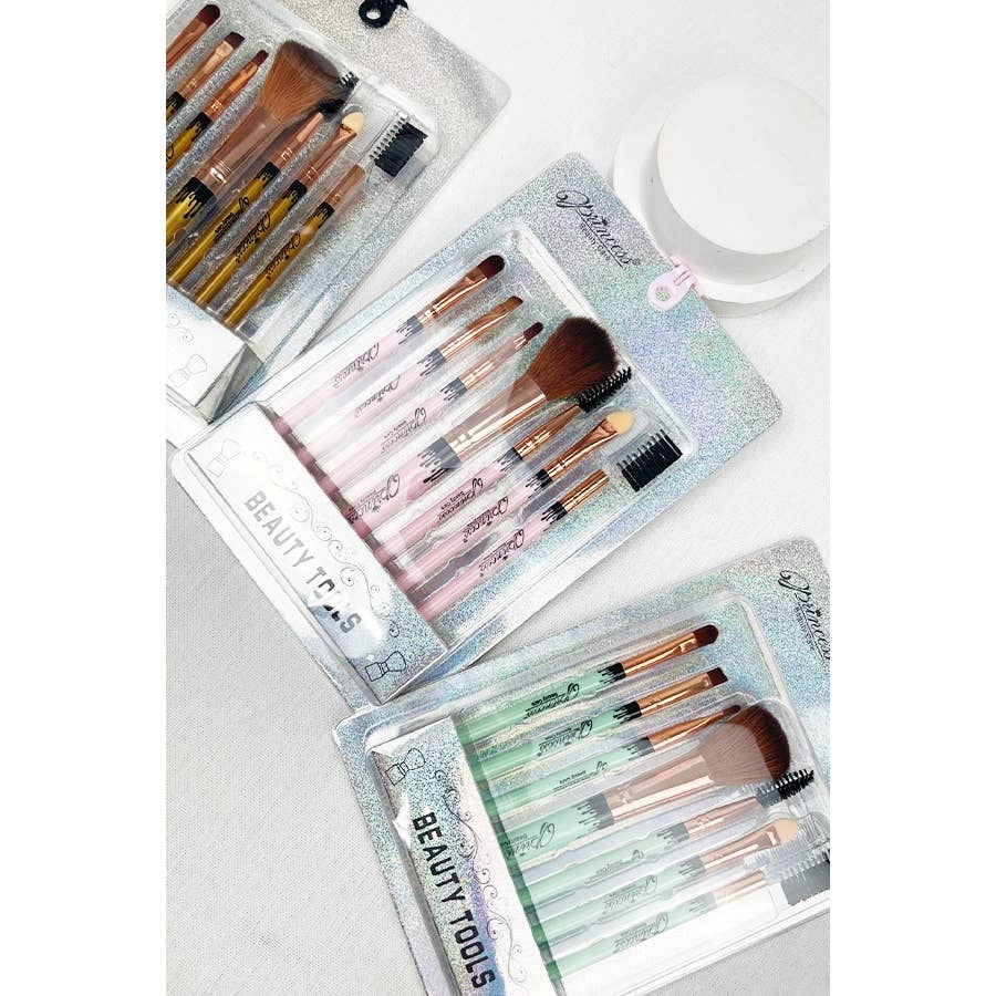 7 pcs Solid Make Up Brush Set: MIX COLOR / ONE