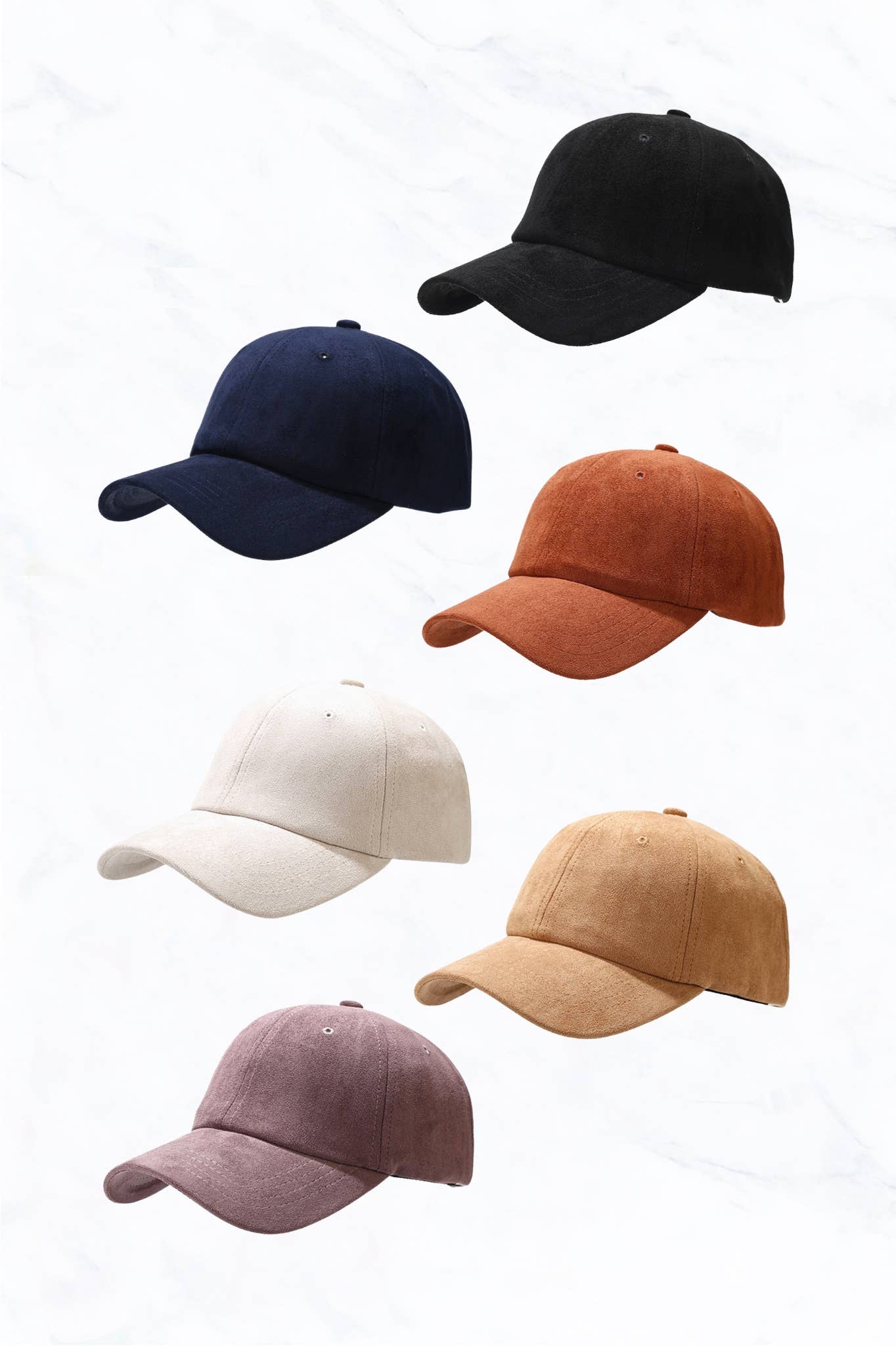 Suede Baseball Caps: Camel