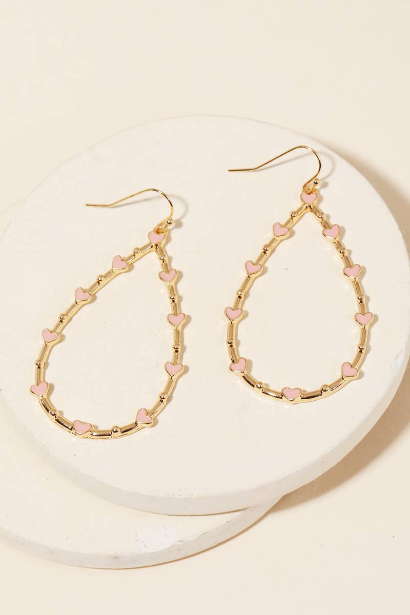 Heart Teardrop Cutout Earrings: MUL