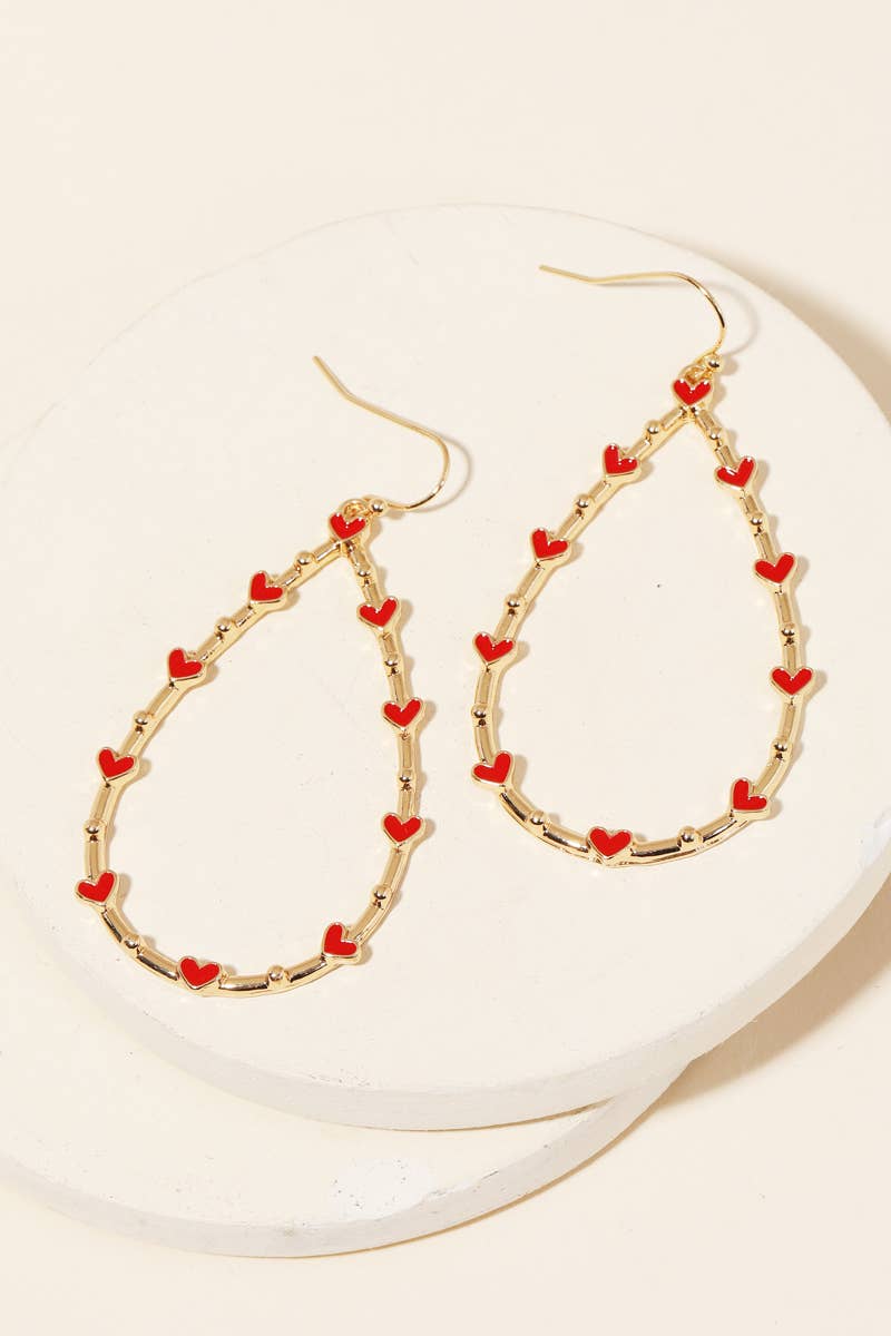 Heart Teardrop Cutout Earrings: MUL