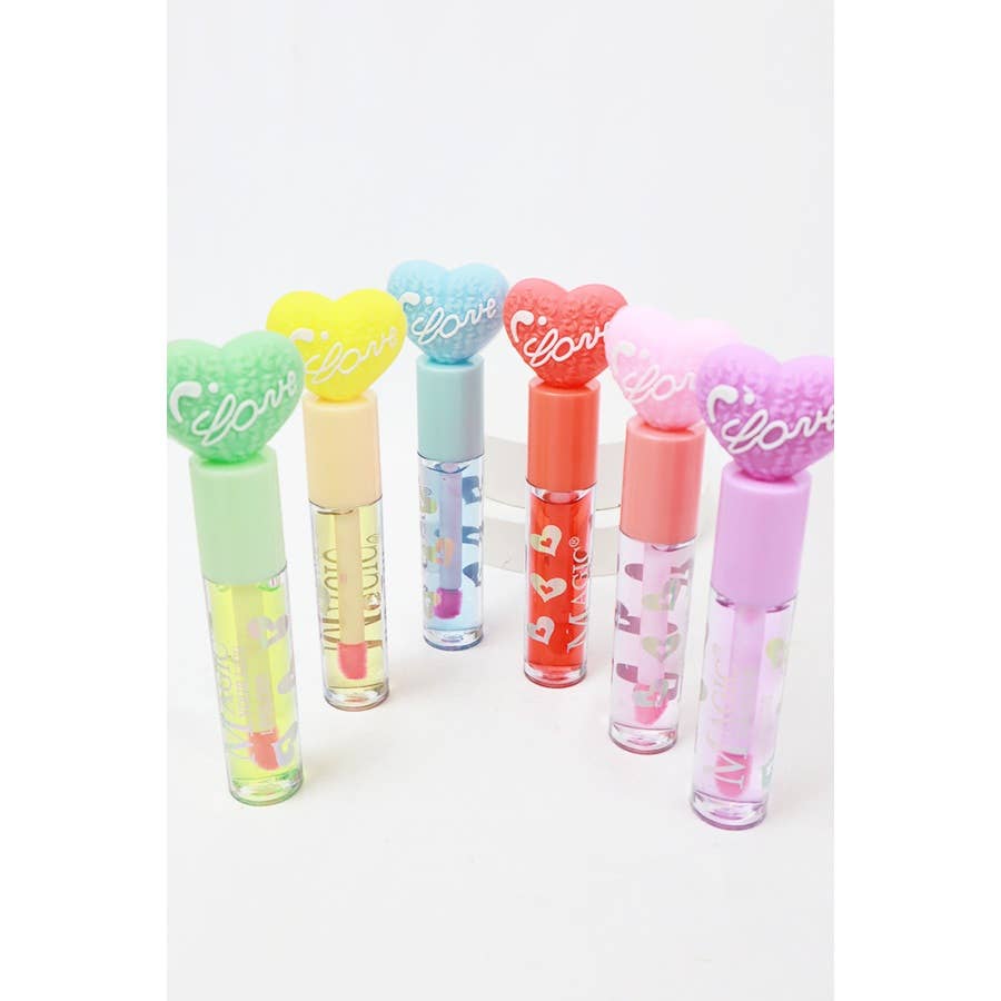 Love Heart Shape Theme Lip Gloss: MIX COLOR / ONE