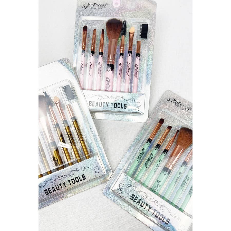 7 pcs Solid Make Up Brush Set: MIX COLOR / ONE