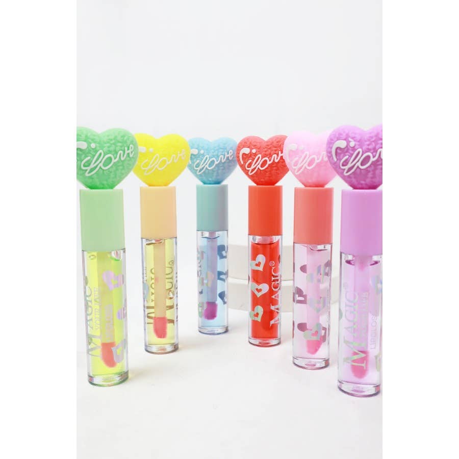 Love Heart Shape Theme Lip Gloss: MIX COLOR / ONE