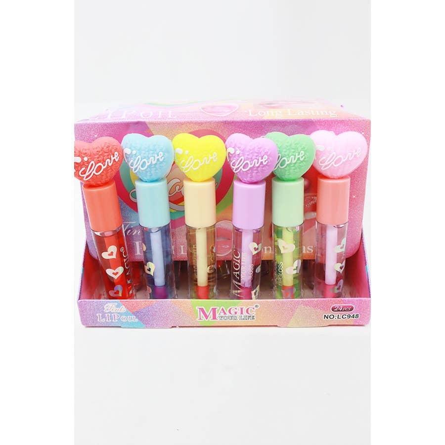 Love Heart Shape Theme Lip Gloss: MIX COLOR / ONE