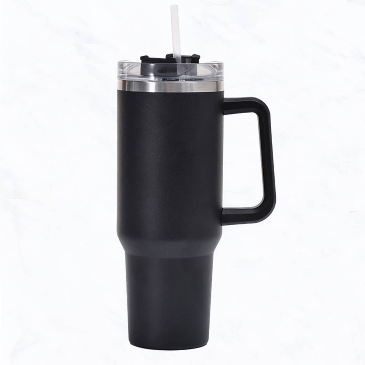 40 oz, Stainless Steel Tumbler with Handle, Straws Include: Fuchsia