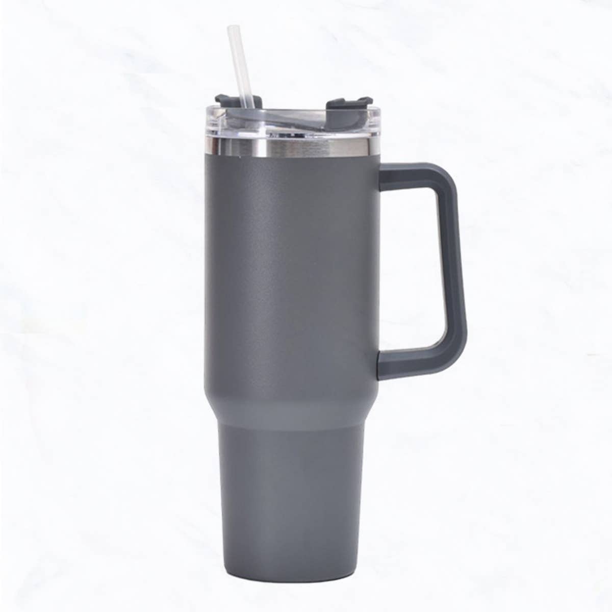 40 oz, Stainless Steel Tumbler with Handle, Straws Include: Fuchsia