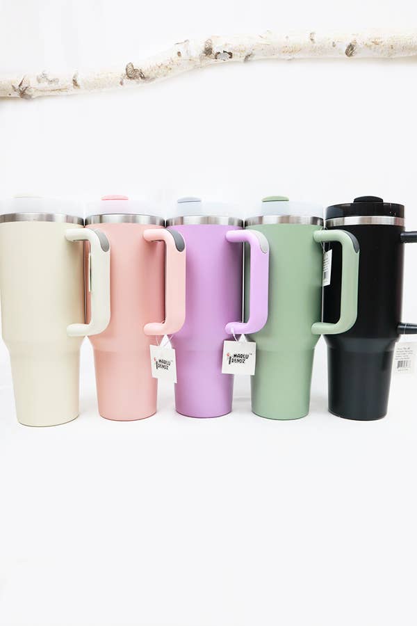 Stainless Steel Insulated Travel Mug Tumbler : BEIGE / ONE