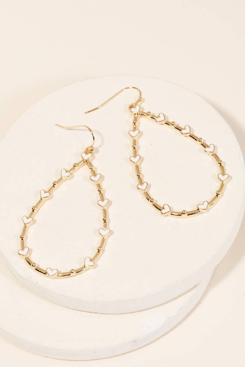 Heart Teardrop Cutout Earrings: MUL