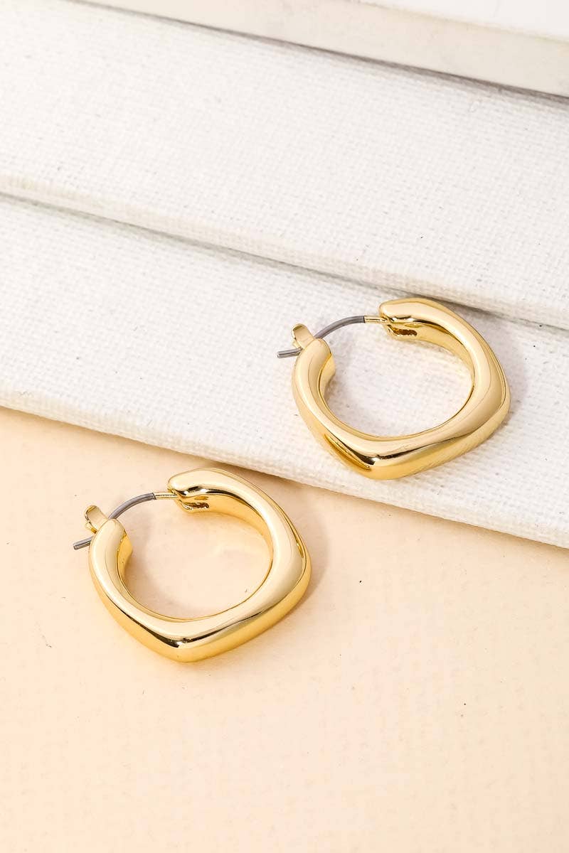 Smooth Edged Huggie Hoop Earrings: G