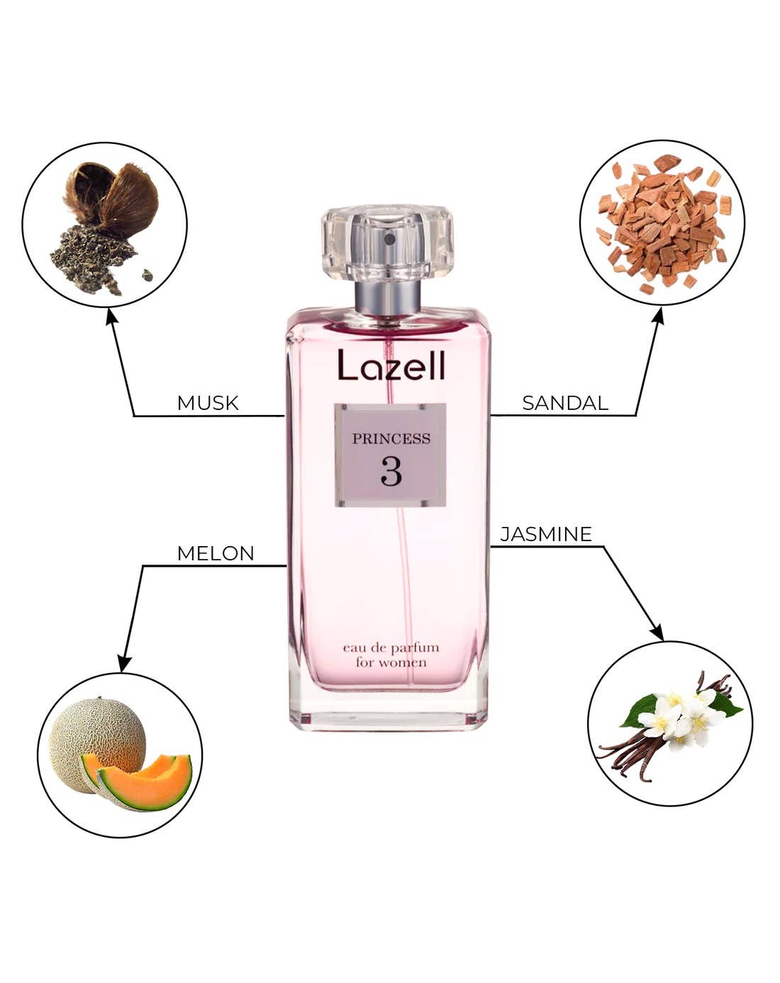LAZELL PRINCESS 3 FOR WOMEN EDP 3.4 OZ 100 ML Perfume