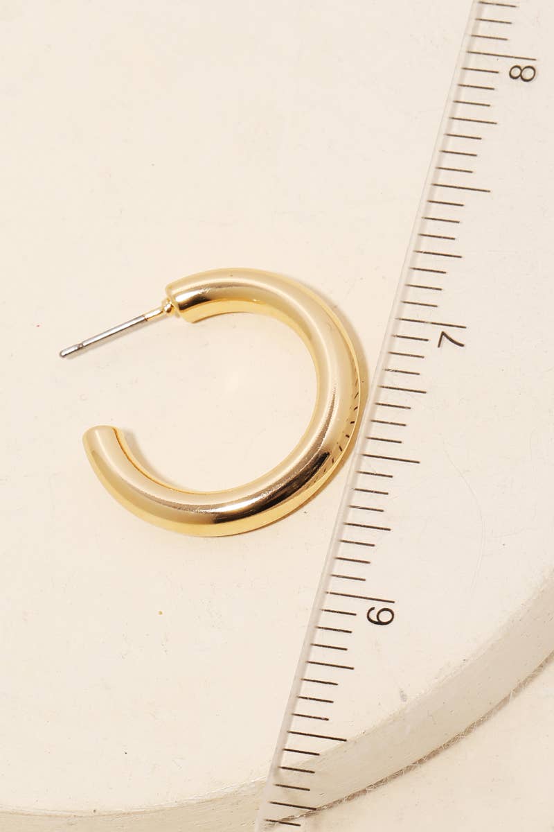 Metallic Tube Hoop Earrings: G