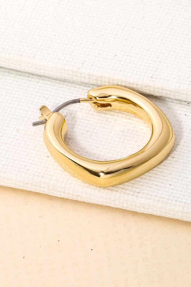 Smooth Edged Huggie Hoop Earrings: G