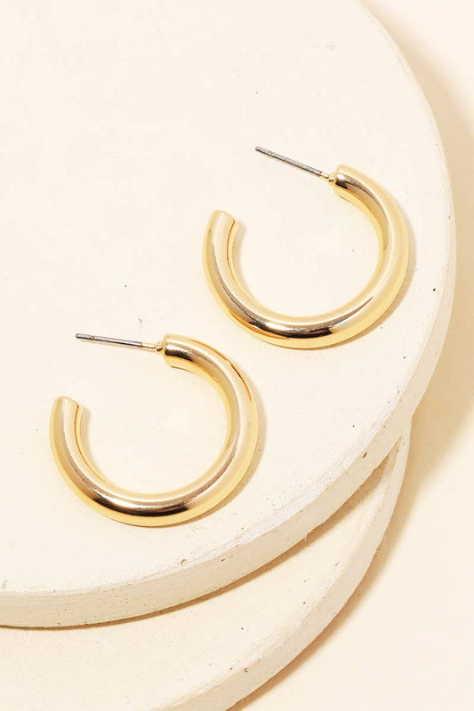 Metallic Tube Hoop Earrings: G