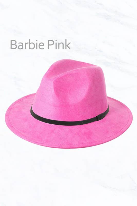 Suede Fedora Regular Peach Top with Aztec Belt: Barbie Pink