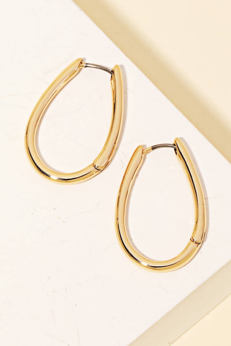 Oval Latch Hoop Earrings: S