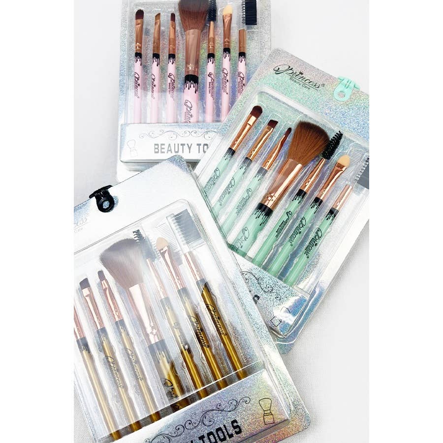 7 pcs Solid Make Up Brush Set: MIX COLOR / ONE