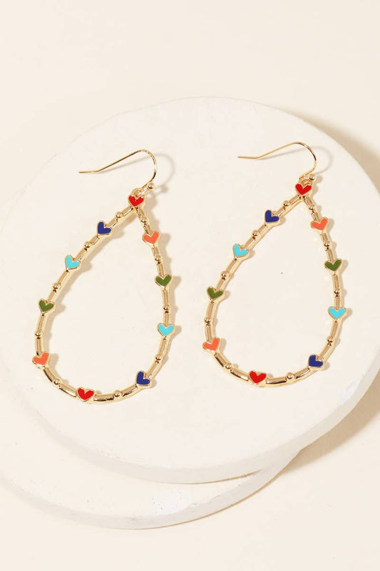 Heart Teardrop Cutout Earrings: MUL