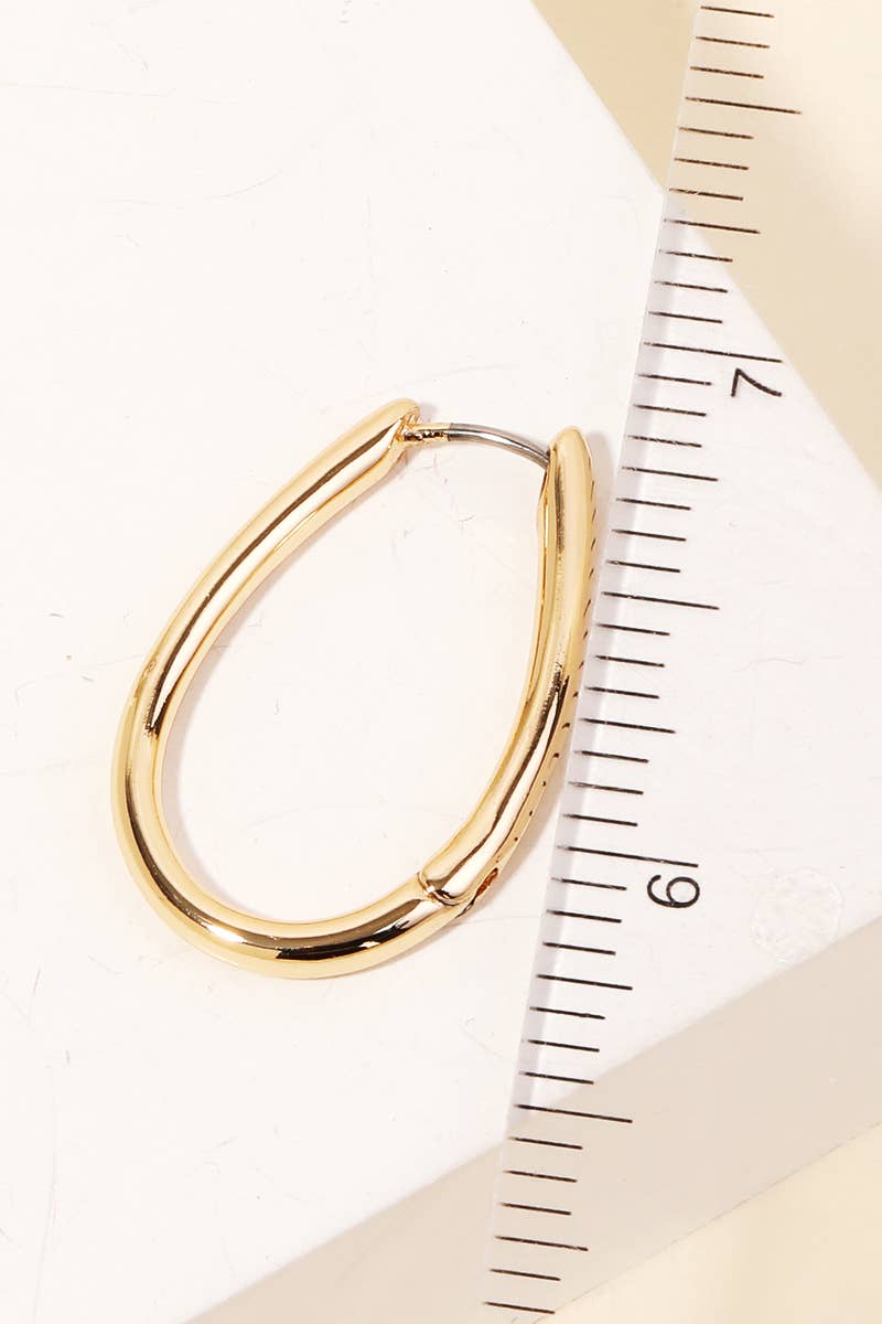 Oval Latch Hoop Earrings: S