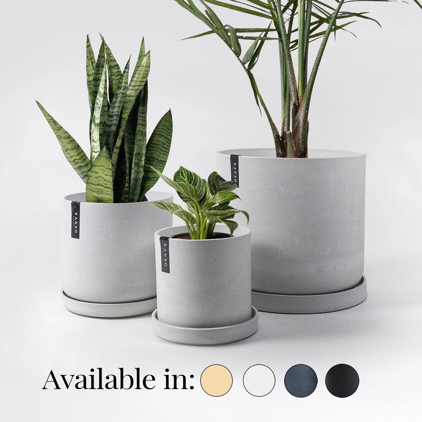 Three Set | Large Plant Pots - 7" 9" 12": 3PC - Deep Royal Blue