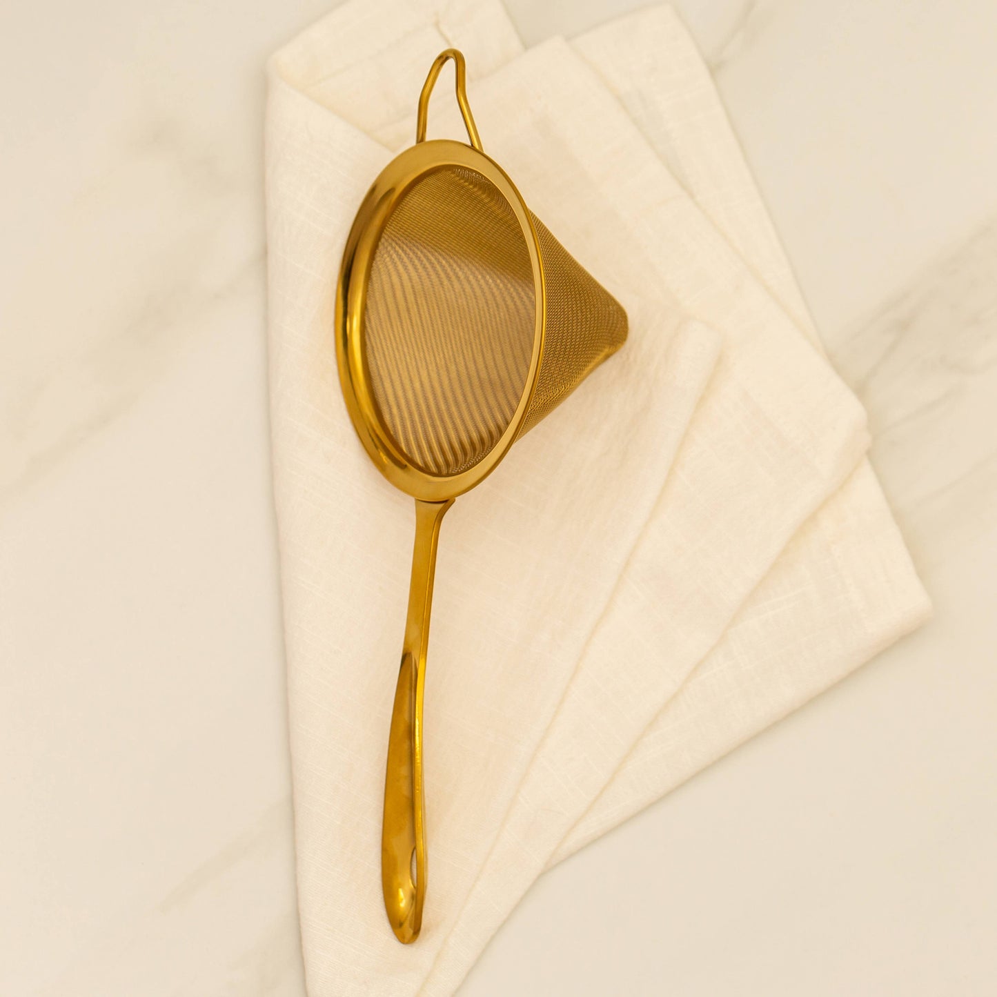 Fine Mesh Cocktail Strainer, Gold 10 cm