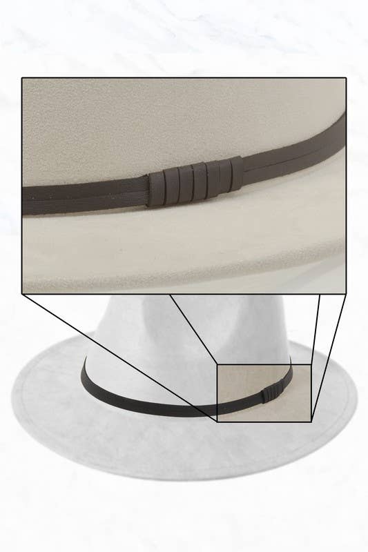 Suede Fedora Regular Peach Top with Aztec Belt: Ivory