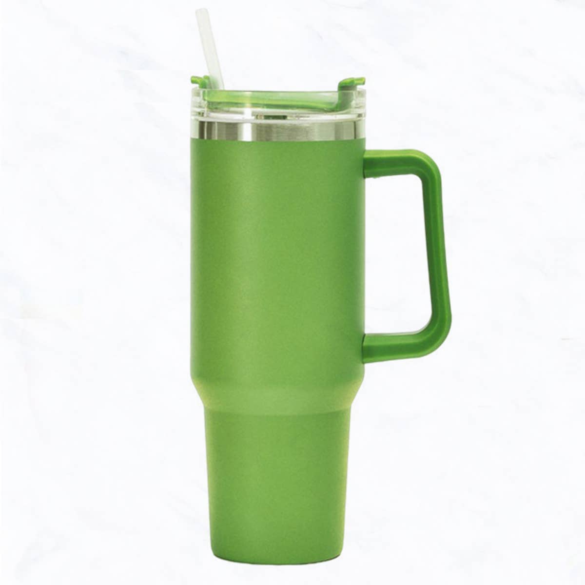 40 oz, Stainless Steel Tumbler with Handle, Straws Include: Latte