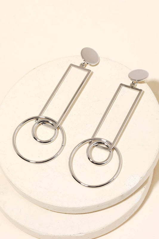 Geo Shape Link Cutout Drop Earrings: S