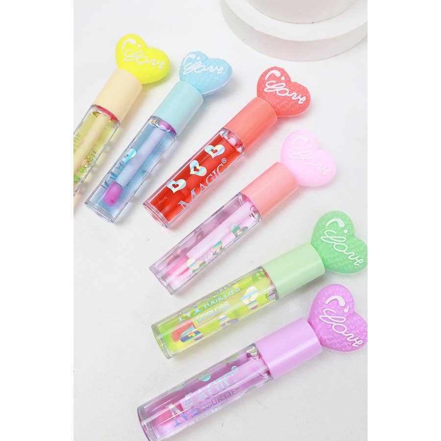 Love Heart Shape Theme Lip Gloss: MIX COLOR / ONE